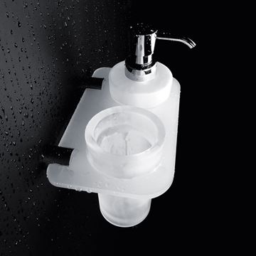 NIMCO BORMO dávkovač tekutého mýdla 250 ml s pohárkem, nástěnný, sklo, chrom BR X3-5831W-26 Obrázek - fotka