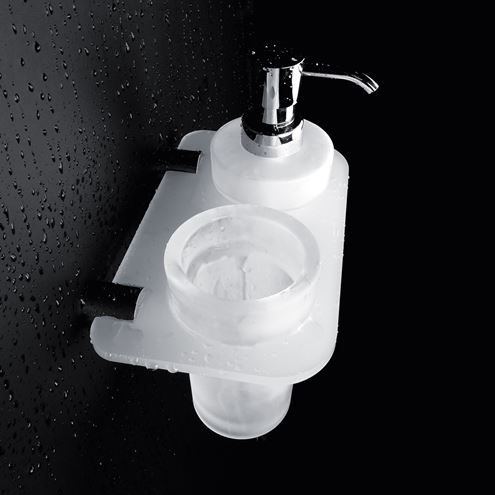 NIMCO BORMO dávkovač tekutého mýdla 250 ml s pohárkem, nástěnný, sklo, chrom BR X3-5831W-26 Obrázek - fotka
