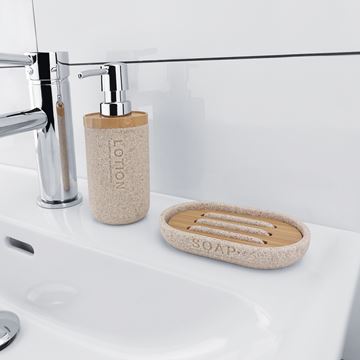 NIMCO KORA dávkovač tekutého mýdla 270 ml, polyresin, pískově béžová/bambus KO 24031-86 Obrázek - fotka