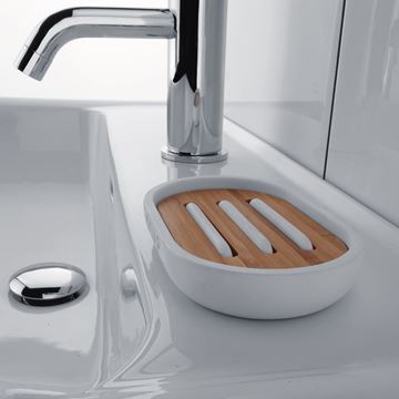 NIMCO KORA mýdlenka, polyresin, bílá/bambus KO 24059-05 Obrázek - fotka