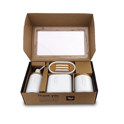 NIMCO KORA sada koupelnových doplňků, bílá/bambus KO 24000SET-05 Obrázek - fotka