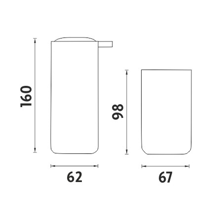 NIMCO OMI dávkovač tekutého mýdla 175 ml s pohárkem, polyresin, chrom/bílá OM 1605831-05 Technický nákres