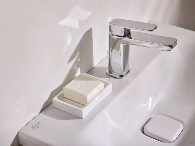 IDEAL STANDARD TONIC II umyvadlová stojánková baterie, s odtokovou soupravou, chrom A6326AA Obrázek - fotka