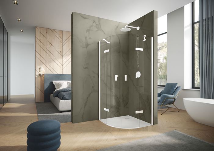 CONCEPT 400 sprchový kout 90x90 cm, R500, křídlové dveře, matná bílá/sklo čiré CA0702.182.322 Obrázek - Hlavní obrázek