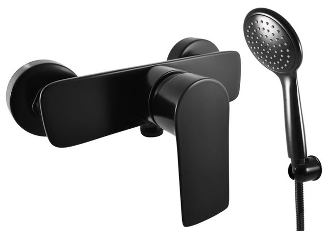 RAV SLEZÁK VERONA ECO sprchový set s baterií, ruční sprcha, hadice, držák, matná černá VER481C Obrázek - Hlavní obrázek