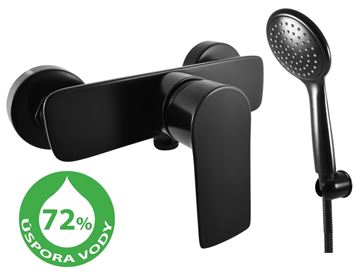 RAV SLEZÁK VERONA ECO sprchový set s baterií, ruční sprcha, hadice, držák, matná černá VER481C Obrázek - fotka