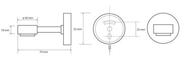 BEMETA OMEGA magnetická mýdlenka, nástěnná, chrom 104108202 Technický nákres