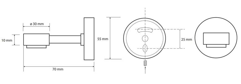 BEMETA OMEGA magnetická mýdlenka, nástěnná, chrom 104108202 Technický nákres