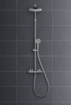 HANSGROHE VERNIS BLEND SHOWERPIPE 200 sprchový set s termostatickou baterií, horní sprcha, ruční sprcha se 2 proudy, tyč, hadice, chrom 26276000 Obrázek - fotka