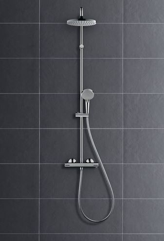 HANSGROHE VERNIS BLEND SHOWERPIPE 200 sprchový set s termostatickou baterií, horní sprcha, ruční sprcha se 2 proudy, tyč, hadice, chrom 26276000 Obrázek - fotka