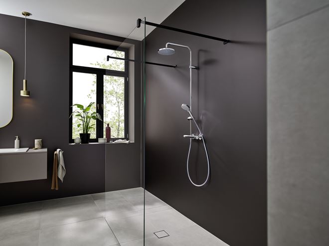 HANSGROHE VERNIS BLEND SHOWERPIPE 200 sprchový set s termostatickou baterií, horní sprcha, ruční sprcha se 2 proudy, tyč, hadice, chrom 26276000 Obrázek - fotka