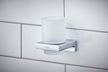 HANSGROHE ADDSTORIS držák kartáčků s pohárkem, nástěnný, sklo, chrom 41749000 Obrázek - fotka