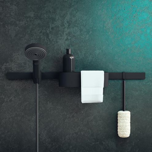 HANSGROHE WALLSTORIS nástěnná lišta 700 mm, matná černá 27904670 Obrázek - fotka
