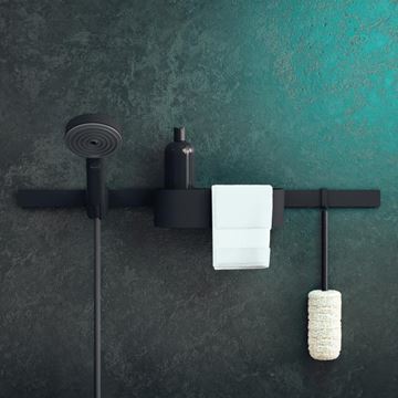 HANSGROHE WALLSTORIS nástěnná lišta 700 mm, matná černá 27904670 Obrázek - fotka