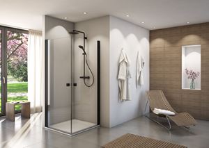 CONCEPT 200 sprchové dveře 90x200 cm, křídlové, černá/čiré sklo