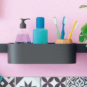 HANSGROHE WALLSTORIS police 250 mm, na lištu, matná černá 27912670 Obrázek - fotka
