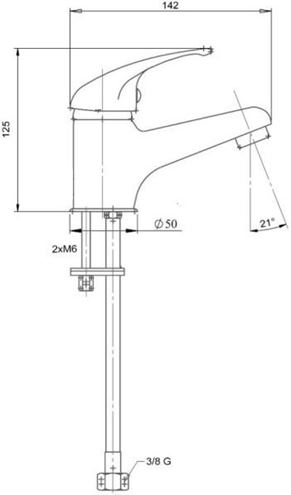 NOVASERVIS METALIA 55 umyvadlová stojánková baterie, chrom 55001/1,0 Technický nákres