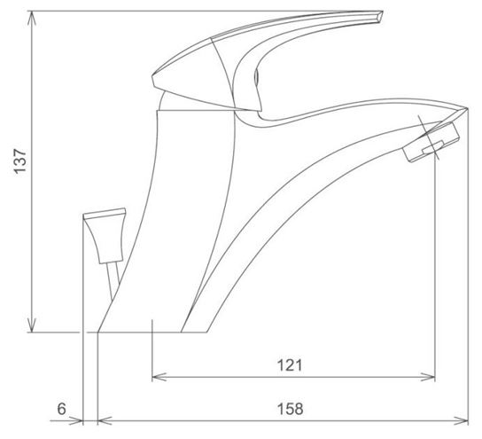 NOVASERVIS METALIA ECO+ umyvadlová stojánková baterie, chrom 57002/1,0E Technický nákres