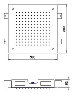 SANJET horní sprcha 380x380 mm, nerez E044046 Technický nákres
