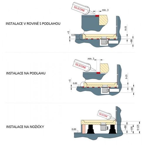 RONAL LIVADA W20R sprchová vanička 80x80 cm, R550, litý mramor, bez nožiček W20R 55 080 04 Obrázek - fotka