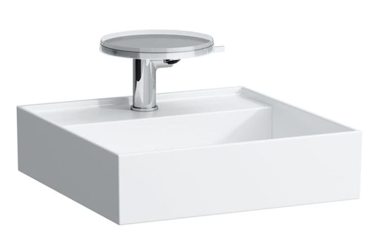 KARTELL BY LAUFEN umyvadlová stojánková baterie, s odkládací plochou, chrom, transparent H3113310041101 Obrázek - fotka