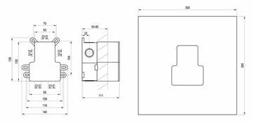 RAVAK R-BOX RB 07E.50 podomítkové těleso G 1/2 X070234 Technický nákres