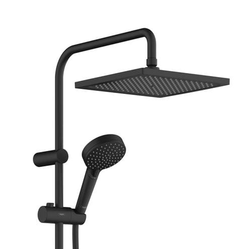 HANSGROHE VERNIS SHAPE SHOWERPIPE 240 sprchový set s termostatickou baterií, horní sprcha, ruční sprcha se 2 proudy, tyč, hadice, matná černá 26427670 Obrázek - fotka