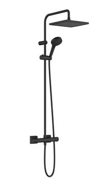 HANSGROHE VERNIS SHAPE SHOWERPIPE 240 sprchový set s termostatickou baterií, horní sprcha, ruční sprcha se 2 proudy, tyč, hadice, matná černá