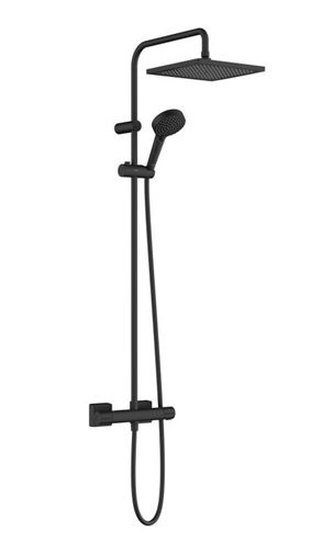 HANSGROHE VERNIS SHAPE SHOWERPIPE 240 sprchový set s termostatickou baterií, horní sprcha, ruční sprcha se 2 proudy, tyč, hadice, matná černá 26427670 Obrázek - Hlavní obrázek