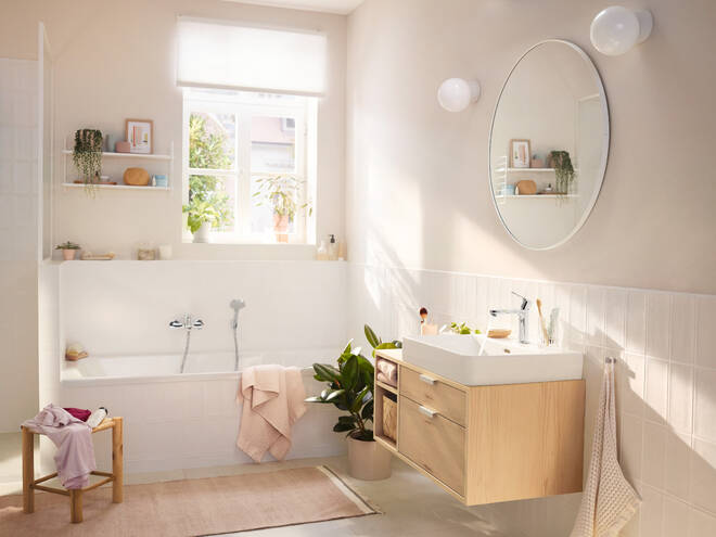 HANSGROHE REBRIS S vanová nástěnná baterie, s přepínačem, chrom 72440000 Obrázek - fotka