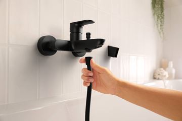 HANSGROHE REBRIS S vanová nástěnná baterie, s přepínačem, matná černá 72440670 Obrázek - fotka