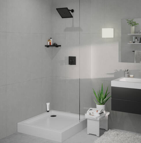 HANSGROHE CROMETTA E 240 1JET horní sprcha 240x240 mm, matná černá 26726670 Obrázek - fotka