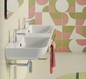 CONCEPT S dvojumyvadlo 125 cm, se 2 otvory pro baterie a přepadem, Cataglaze 125BSFD Obrázek - fotka