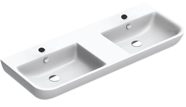 CONCEPT S dvojumyvadlo 125 cm, se 2 otvory pro baterie a přepadem, Cataglaze 125BSFD Obrázek - Hlavní obrázek