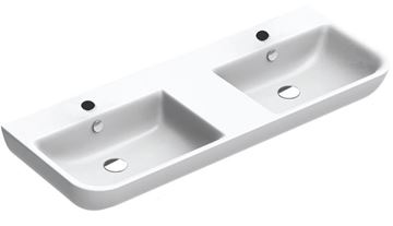 CONCEPT S dvojumyvadlo 125 cm, se 2 otvory pro baterie a přepadem, Cataglaze