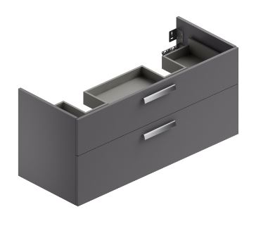 CONCEPT 200/300 skříňka pod dvojumyvadlo 121,5x48,4x55 cm, 2 zásuvky, matná antracitová WU125CO2001436 Obrázek - Hlavní obrázek