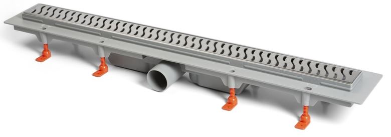 EASY sprchový žlab 750 mm, do prostoru, boční odtok D 50, rošt HARMONY, plast/nerez ocel EPZ20-PP-750 D50 Obrázek - Hlavní obrázek