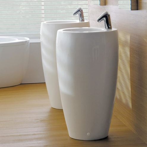 LAUFEN ILBAGNOALESSI ONE umyvadlo na podlahu 53 cm, s otvorem pro baterii, skrytý přepad, LCC H8119724001041 Obrázek - fotka