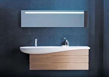 LAUFEN ILBAGNOALESSI ONE umyvadlo 160 cm, s otvorem pro baterii a přepadem, LCC H8149714001041 Obrázek - fotka