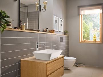 HANSGROHE REBRIS E umyvadlová stojánková baterie, CoolStart EcoSmart+, s odtokovou soupravou, chrom 72591000 Obrázek - fotka