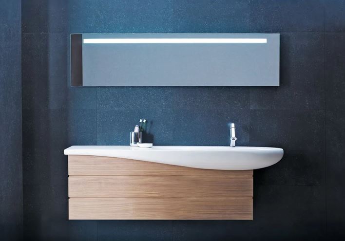 LAUFEN ILBAGNOALESSI ONE umyvadlo 120 cm, s otvorem pro baterii a přepadem, LCC H8149744001041 Obrázek - fotka