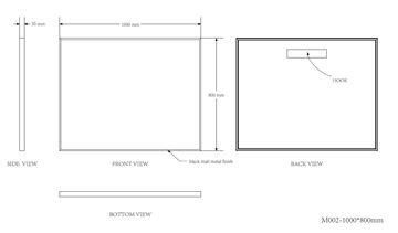 EASY PLUS zrcadlo 100x80 cm EA105.100 Technický nákres