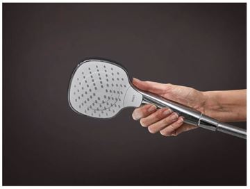 HANSGROHE CROMA SELECT E 3JET ruční sprcha 110x110 mm, 3 proudy, EcoSmart, bílá/chrom 26813400 Obrázek - fotka