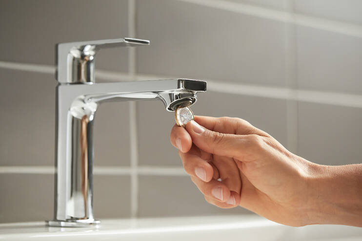 HANSGROHE REBRIS E umyvadlová stojánková baterie, CoolStart, EcoSmart, chrom 72560000 Obrázek - fotka