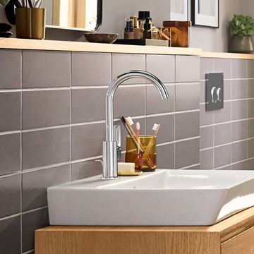 HANSGROHE REBRIS E umyvadlová stojánková baterie, EcoSmart, s odtokovou soupravou, chrom 72576000 Obrázek - fotka