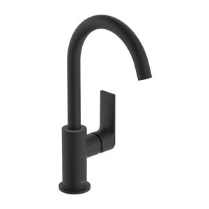 HANSGROHE REBRIS E umyvadlová stojánková baterie, EcoSmart, s odtokovou soupravou, matná černá