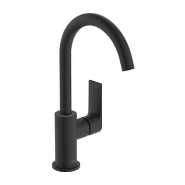 HANSGROHE REBRIS E umyvadlová stojánková baterie, EcoSmart, s odtokovou soupravou, matná černá