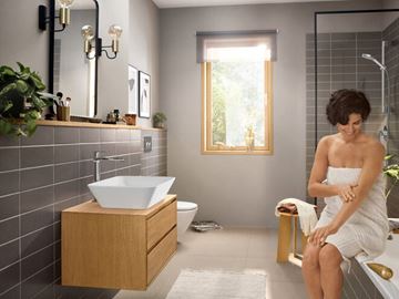 HANSGROHE REBRIS E umyvadlová stojánková baterie, CoolStart, EcoSmart, s odtokovou soupravou, chrom 72581000 Obrázek - fotka