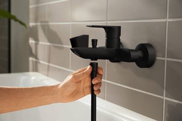 HANSGROHE REBRIS E vanová nástěnná baterie, s přepínačem, matná černá 72450670 Obrázek - fotka