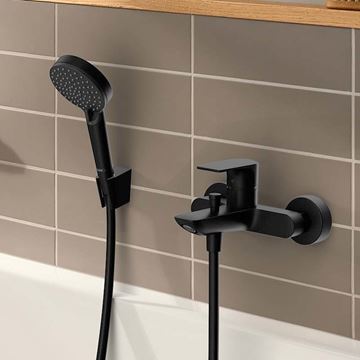 HANSGROHE REBRIS E vanová nástěnná baterie, s přepínačem, matná černá 72450670 Obrázek - fotka